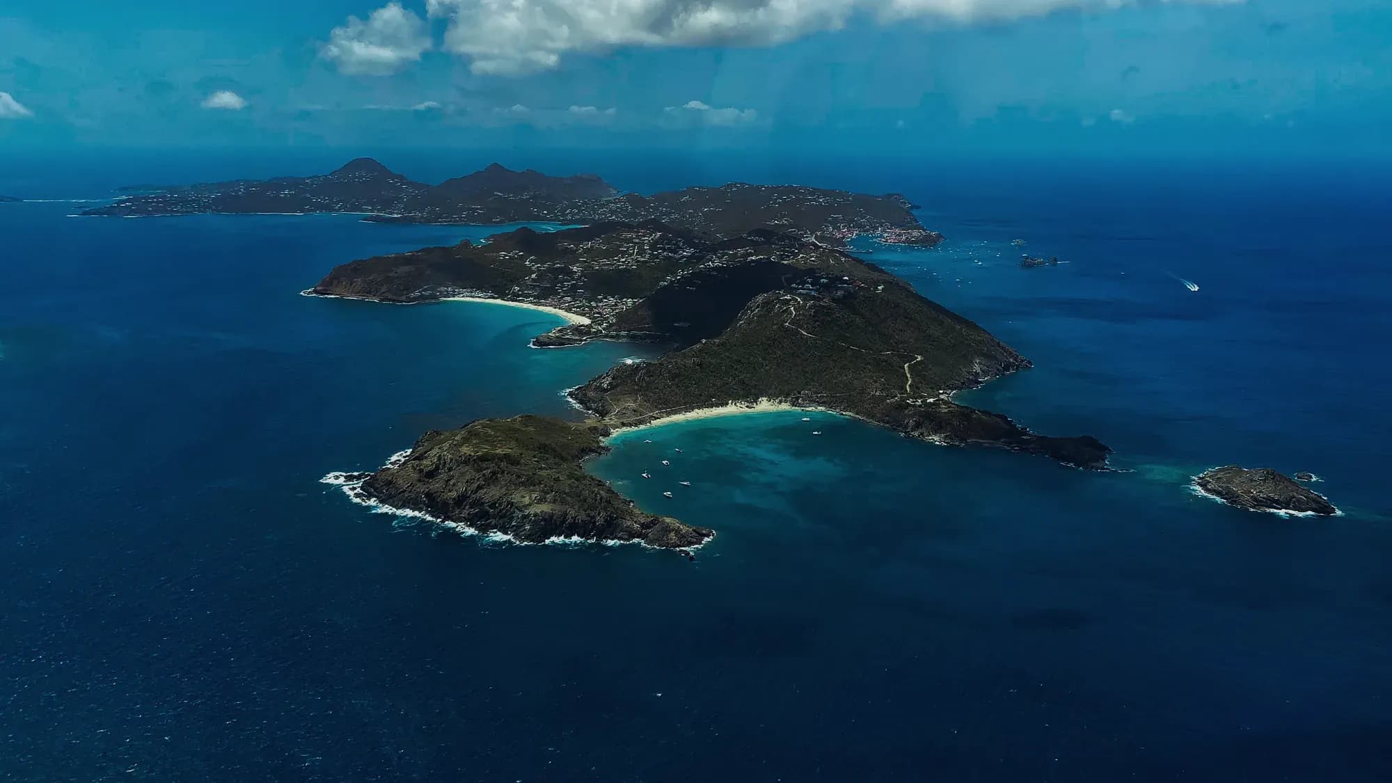 Die Insel St. Barth aus der Luft