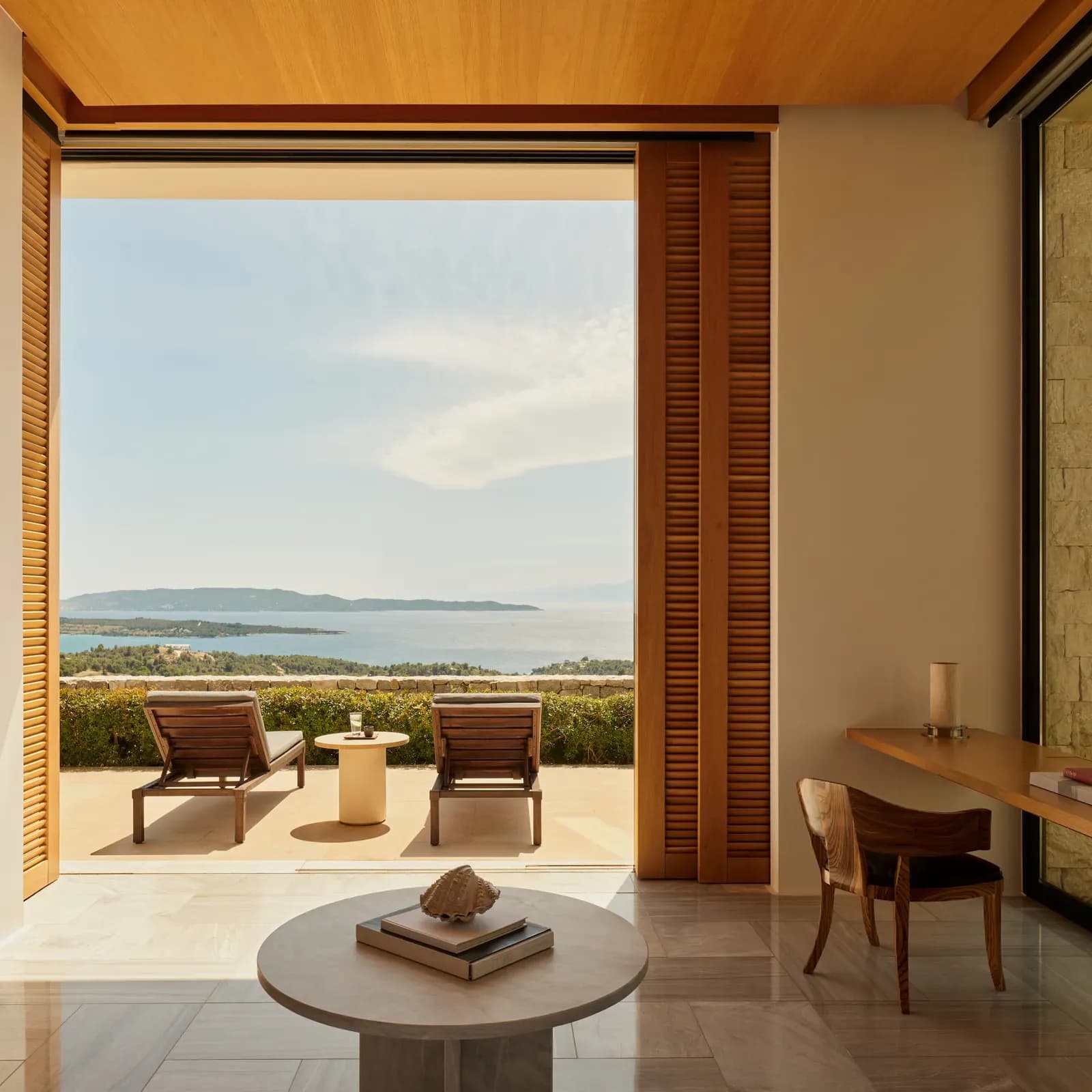 Amanzoe Resort – Blick aus einer Villa über die Ägäis