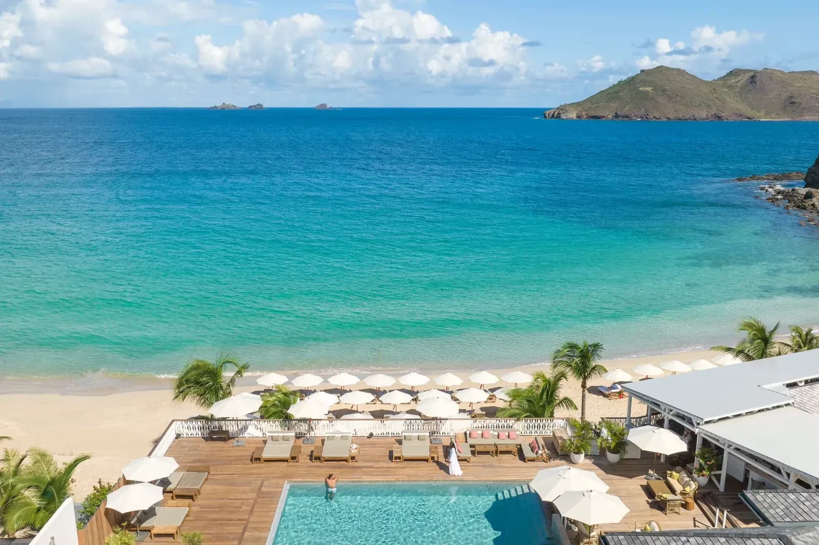 Cheval Blanc St. Barth – Strandanlage an der Anse des Flamands von oben