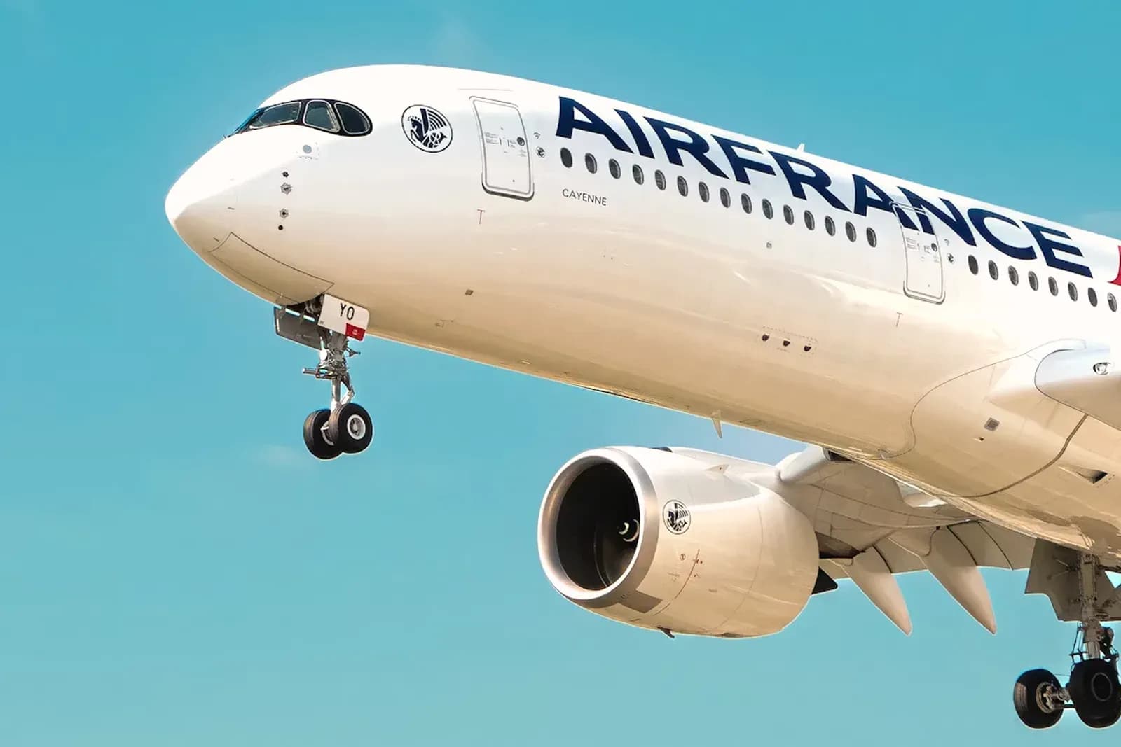 Der Airbus A350 von Air France vor dem Rückflug